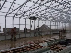 greenhouse being built
