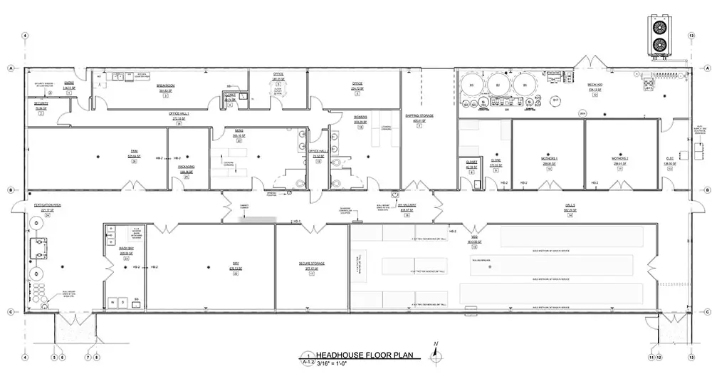 Headhouse layout- commercial grow facility design